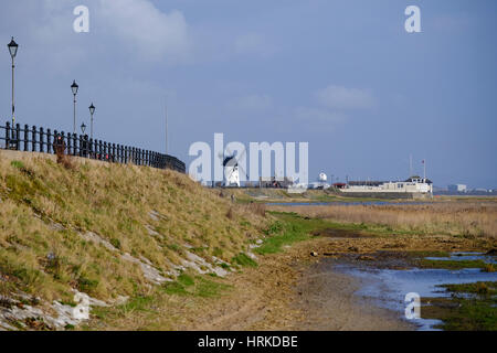 Afficher le long de la mer à Lytham dans le Lancashire. Banque D'Images