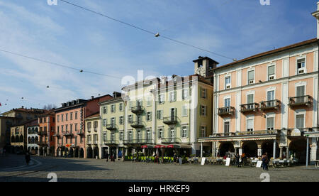 Piazza Grande, de la ville de Locarno, Tessin, Suisse Banque D'Images