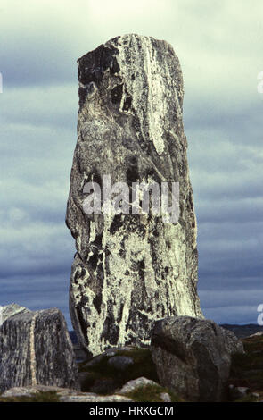 Callanish, Lewis, juin 1987. Banque D'Images