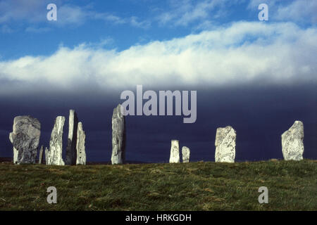 Callanish, Lewis, juin 1987. Banque D'Images