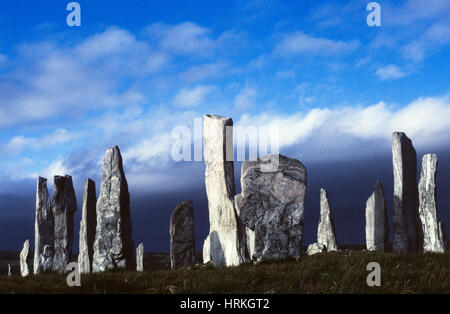 Callanish, Lewis, juin 1987. Banque D'Images