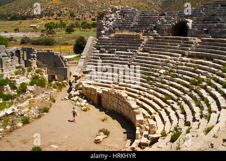 Le théâtre. Ruines de Patara. La province d'Antalya. La côte méditerranéenne. La Turquie. Banque D'Images