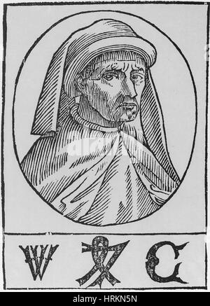 William Caxton, français et marchand Banque D'Images