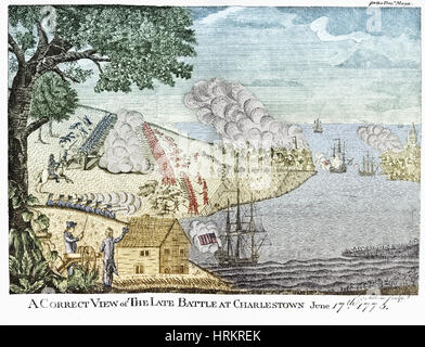 Bataille de Bunker Hill, 1775 Banque D'Images
