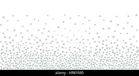 Arrière-plan abstrait de points d'argent tombant au hasard sur blanc. Dessiné à la main par des marqueurs confetti. Convient pour le textile, la conception d'emballage. Illustration de Vecteur