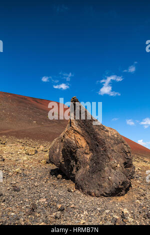 La pierre volcanique près de volcano Montana Colorada. Lanzarote, îles Canaries, Espagne. Banque D'Images