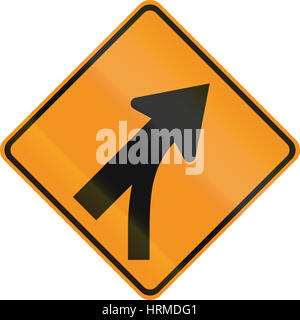 United States MUECC road sign - Intersection avec la fusion. Banque D'Images