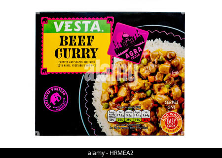 Vesta,Curry de Boeuf haché,Boeuf,forme,le soja,émincer,Légumes,Riz,facile,sauce au curry Cook, Banque D'Images