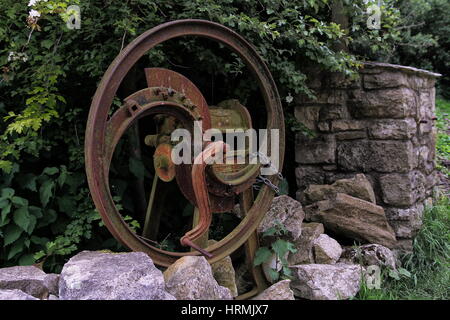 Ferme agricole vieux coupe-paille Banque D'Images