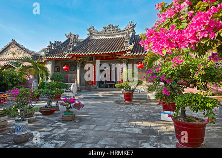 Porte d'entrée à l'Assembly Hall (Fujian) de Phuc Kien. L'ancienne ville de Hoi An, Quang Nam Province, Vietnam. Banque D'Images