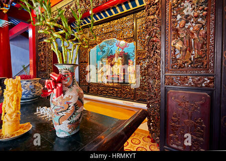 Intérieur de l'Trieu Chau (Chaozhou) Salle de l'Assemblée. L'ancienne ville de Hoi An, Quang Nam Province, Vietnam. Banque D'Images