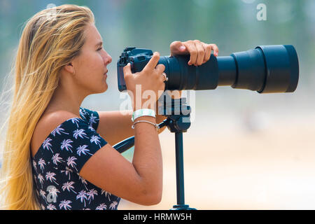 Sydney, Australie - le 3 mars 2017 : Australian Open of Surfing Sports Événement à Manly Beach, Australie Doté d'Surf, BMX, patinage et la musique. Sur la photo, les photographes couvrant la navigation pendant l'événement. Credit : mjmediabox / Alamy Live News Banque D'Images