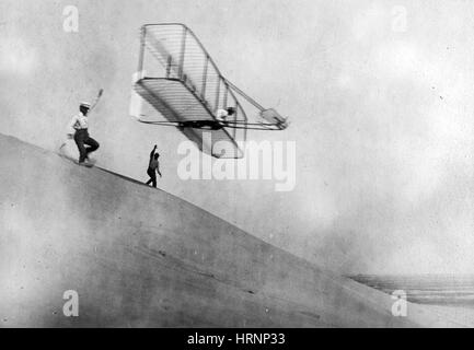 Wilbur Wright au début de 1901, les pilotes de planeur Banque D'Images