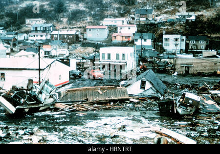 Great Alaskan séisme et du Tsunami, 1964 Banque D'Images