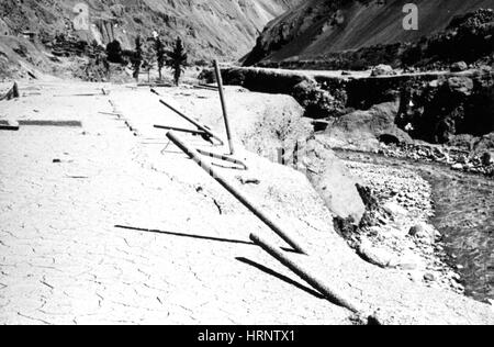 Tremblement de Ancash, Pérou, 1970 Banque D'Images