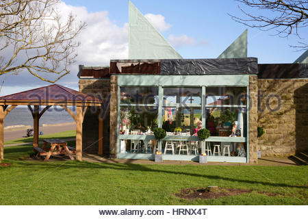 Boardwalk Beach Club Cafe, Cramond, Promenade Edinburgh Banque D'Images