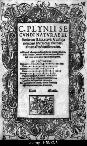 L'histoire naturelle de Pline, 1519 Banque D'Images