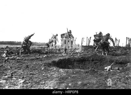 La première guerre mondiale, l'allemand, l'Offensive du printemps 1918 Stormtroopers Banque D'Images