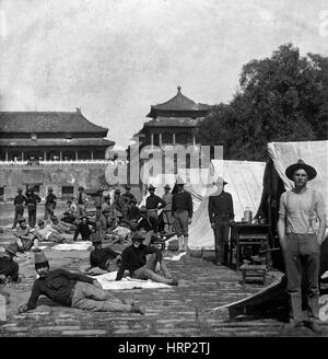 L'infanterie américaine occupent la Cité Interdite, 1900 Banque D'Images