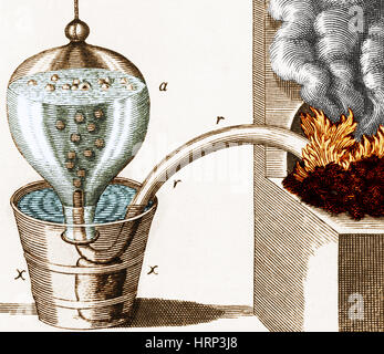 Stephen Hales pneumatique du creux, 1727 Banque D'Images