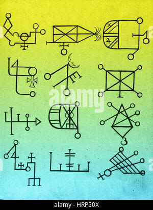 Signes cabalistiques et cachets, 18e siècle Banque D'Images