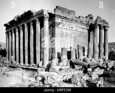 Temple de Bacchus, de Baalbek, au début du xxe siècle Banque D'Images