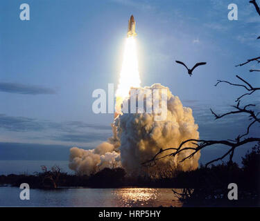 STS-32, lancement de la navette spatiale Columbia, 1990 Banque D'Images