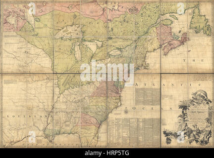 L'Amérique du Nord britannique et français, 1774 Dominions Banque D'Images