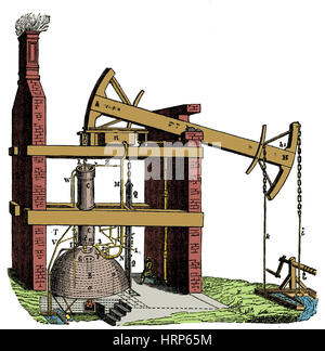 Machine à vapeur atmosphérique Newcomen, 1712 Banque D'Images