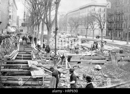 NYC Subway Construction, 1901 Banque D'Images