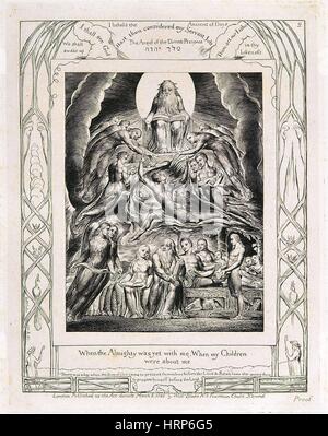 William Blake's 'Satan devant le trône de Dieu" Banque D'Images