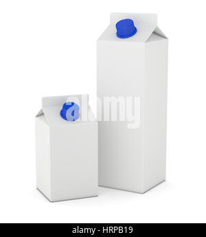 Forfaits tetrapak, des blancs pour la personnalisation (3d render) Banque D'Images