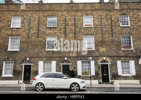 Une rangée de maisons mitoyennes de style Géorgien sur Park Street, Southwark, London, SE1, UK Banque D'Images