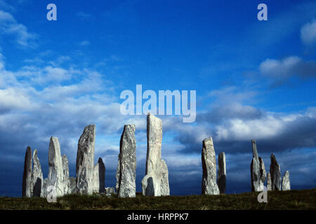 Callanish, Lewis, juin 1987. Banque D'Images