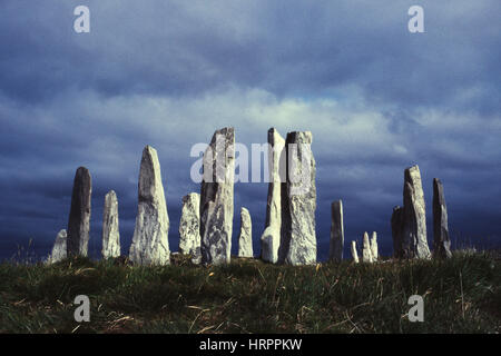 Callanish, Lewis, juin 1987. Banque D'Images