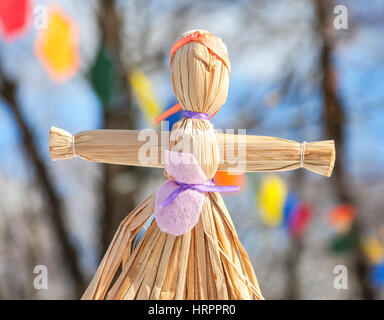 Poupée de paille traditionnels faits à la main sur le cadeau carnaval Mardi Gras Banque D'Images