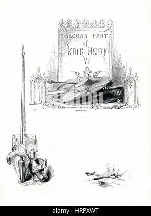 Henry VI, partie 2, livre de l'époque victorienne frontispice pièce de William Shakespeare à partir de l'ouvrage illustré 1849 héroïnes de Shakespeare Banque D'Images