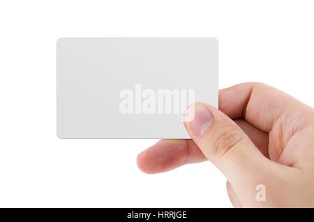 Carte de crédit vierge ou carte d'affaires isolé sur fond blanc Banque D'Images