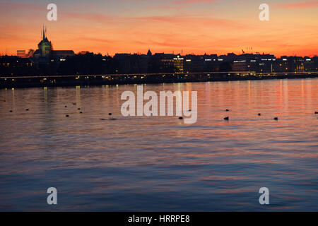 Genève de la jetée des Eaux-Vives Banque D'Images