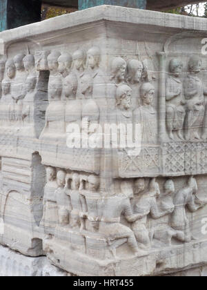 Détail DES FIGURES SUR SOCLE obélisque de granit de THEODOSIS ISTANBUL Turquie Banque D'Images