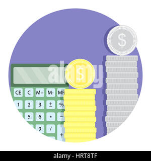 Compter l'argent finances budget icon Banque D'Images