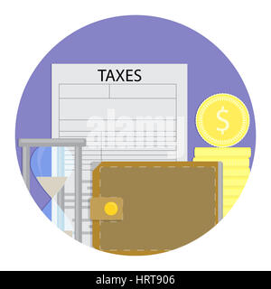 Icône Tax day vecteur. Illustration de l'impôt annuel financier Banque D'Images