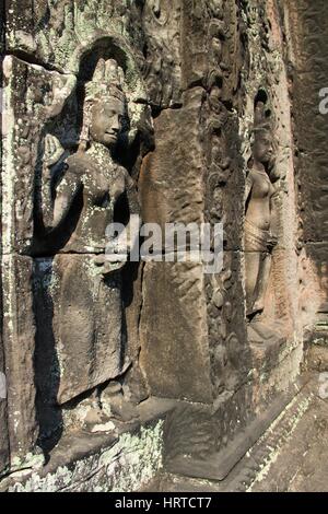 Ta Phrom Temple dans le parc d'Angkor, Cambodge Banque D'Images