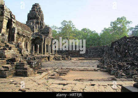 Ta Phrom Temple dans le parc d'Angkor, Cambodge Banque D'Images