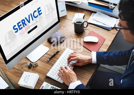 Customer care interface page web word Banque D'Images