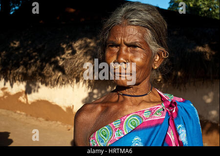 Femme appartenant à la tribu Kondh ( Inde) Banque D'Images