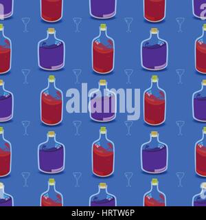 Modèle sans couture. bouteilles de boisson simple formulaire. concept de divertissement et de loisirs. illustration. utiliser un téléphone intelligent, site Web, impression, decoratin Illustration de Vecteur