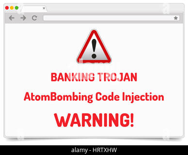 Voyage Trojan - Avertissement - compte bancaire le hacking, les virus de messagerie et la fraude concept Banque D'Images