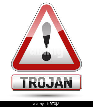Voyage Trojan - Avertissement - compte bancaire le hacking, les virus de messagerie et la fraude concept Banque D'Images