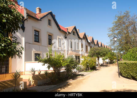 Logement britannique dans Barrio de Bella Vista la 'colonie anglaise', zone minière Rio Tinto, province de Huelva, Espagne Banque D'Images